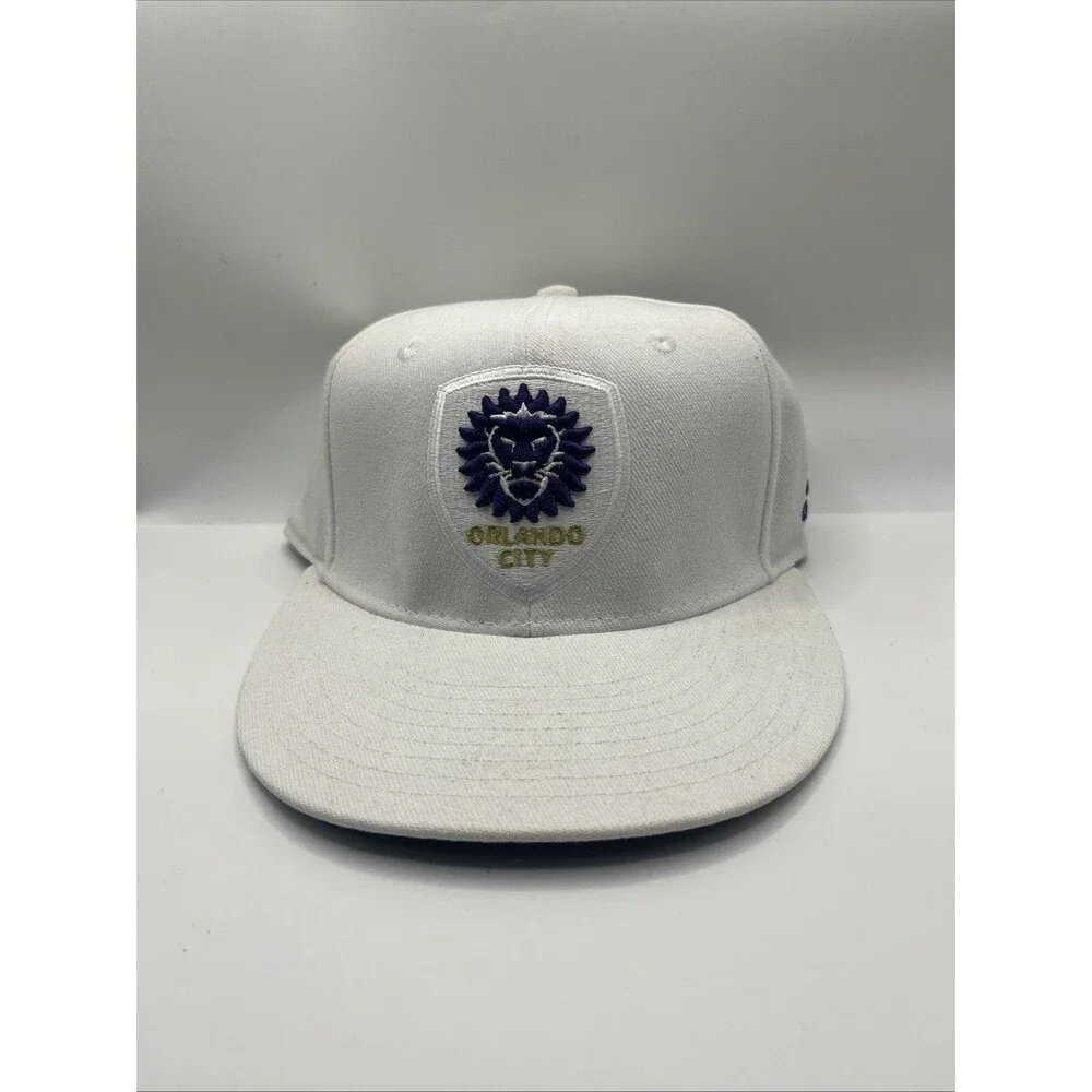 Adidas MLS Orlando City Lions Logo Cap Adult Fitted S/M White Hat